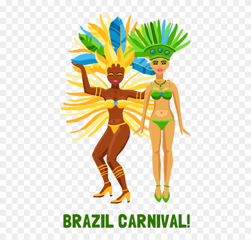 Carnival In Rio De Janeiro Brazilian Carnival Illustration - Library Card Fun Throw Blanket #732018