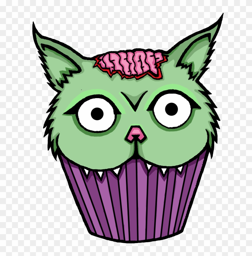 Zombie Cat Cupcake By Neonstarrjojo - Zombie Cat Cupcake By Neonstarrjojo #732027
