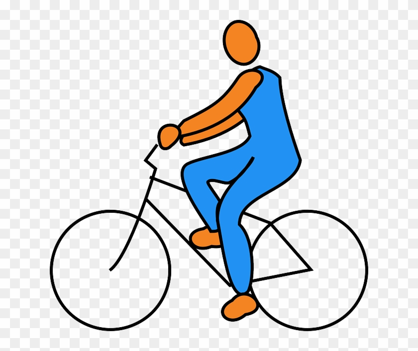 Sports, Bicycle, Bike, Cyclist, Figure, Riding - Guy On A Bike Drawing #732052