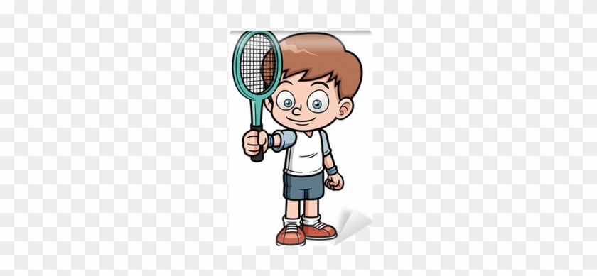 Vector Illustration Of Cartoon Tennis Player Wall Mural - Cartoon Tennis Player #732068