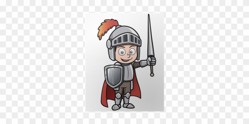 Vector Illustration Of Cartoon Knight Poster • Pixers® - Cartoon Knights #732196