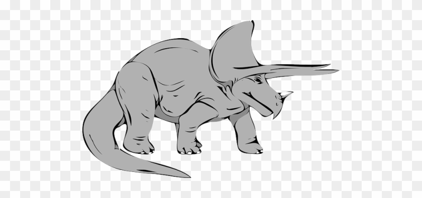 Dinosaur-grey Triceratops - Triceratops Clip Art #732212
