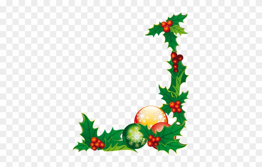 Christmas Corner Floral Sticker - Christmas Decoration #732253