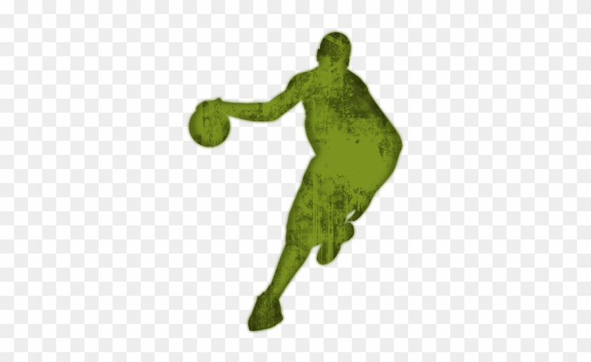 Green Grunge Clipart Icons Sports Hobbies - Green Basketball Player Clipart #732271
