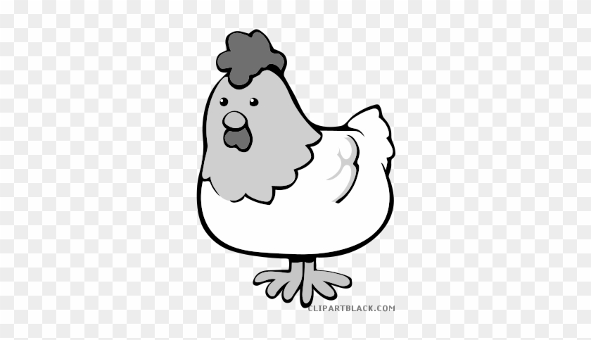 Cartoon Chicken Animal Free Black White Clipart Images - Chicken Clip Art Free #732580