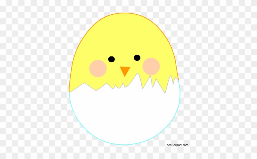 Easter Chick Hatching From Egg Clip Art - Circle #732596