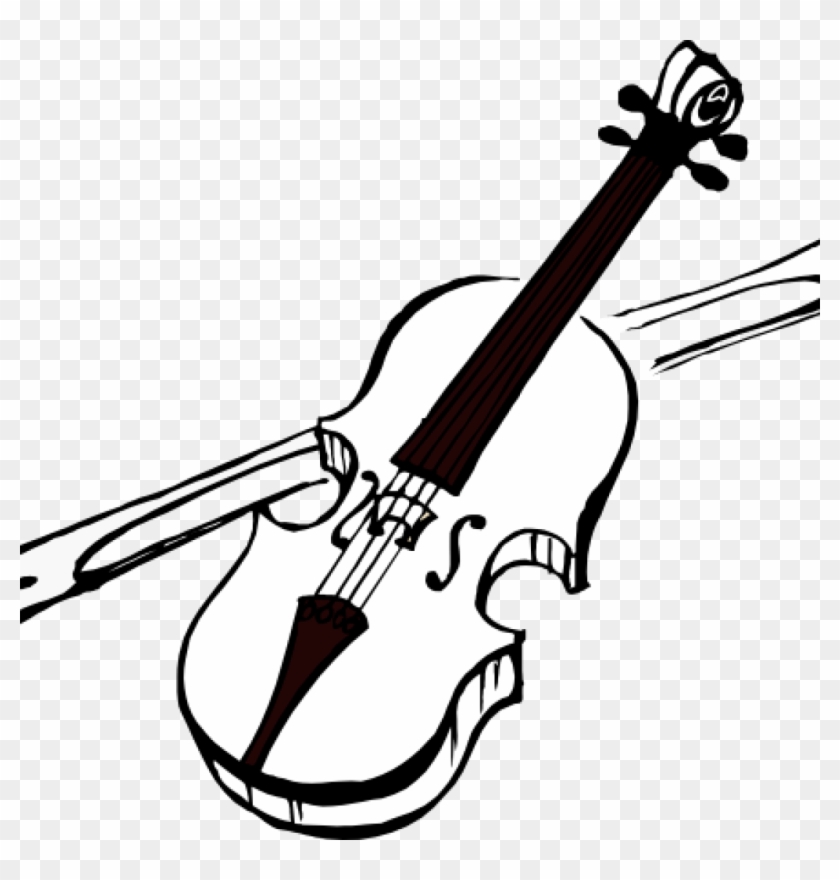 Violin Clipart Artfavor Violin 1 Black White Music - Violin Cartoon Black And White #732602