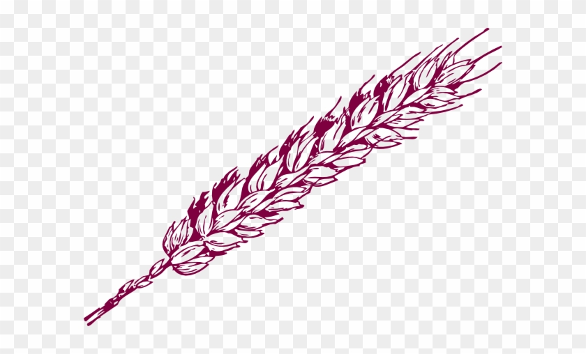 Purple Wheat Clip Art Vector Online Royalty Free - Wheat Clipart Black And White Png #732676
