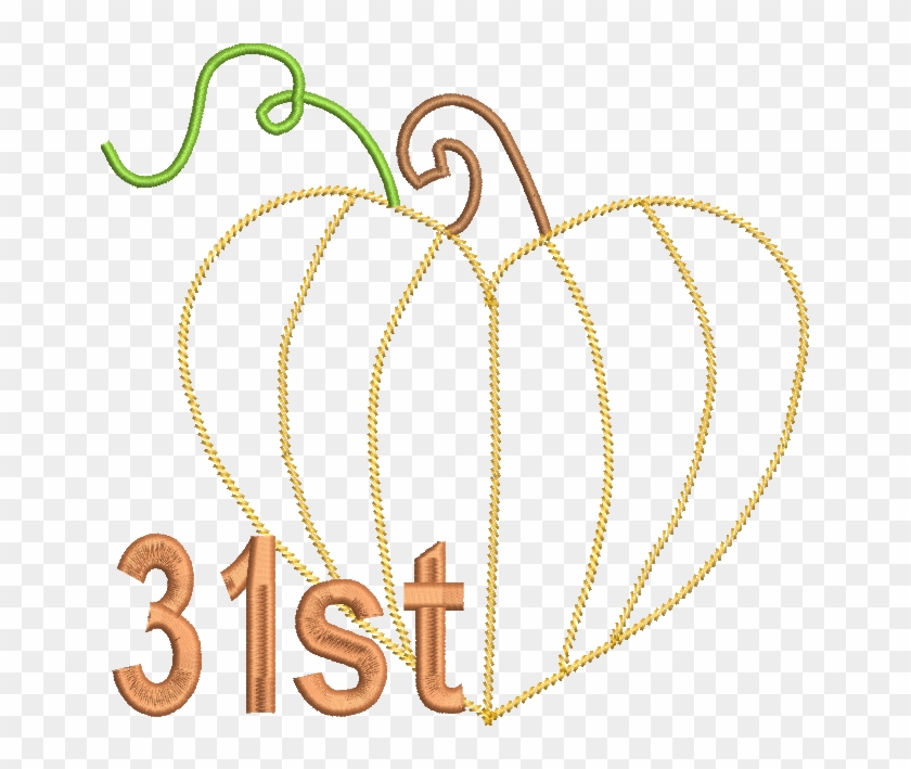 Pumpkin Heart 31st Design Machine Embroidery Design - Design #732802