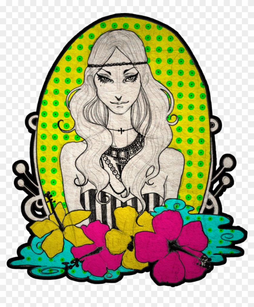 Colorful Hippie By Rosadarling - Illustration #732817