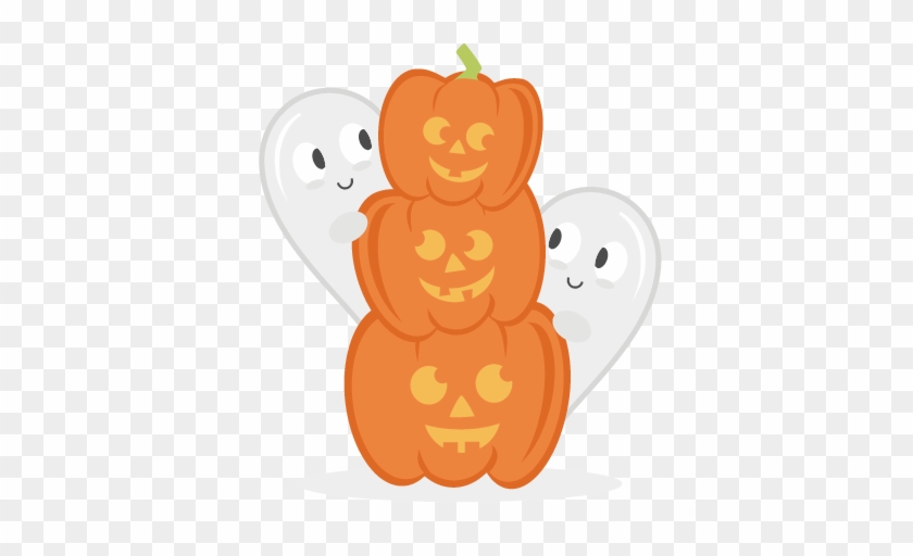Pumpkins With Ghosts Svg Cut Files For Scrapbooking - Scalable Vector Graphics #732816