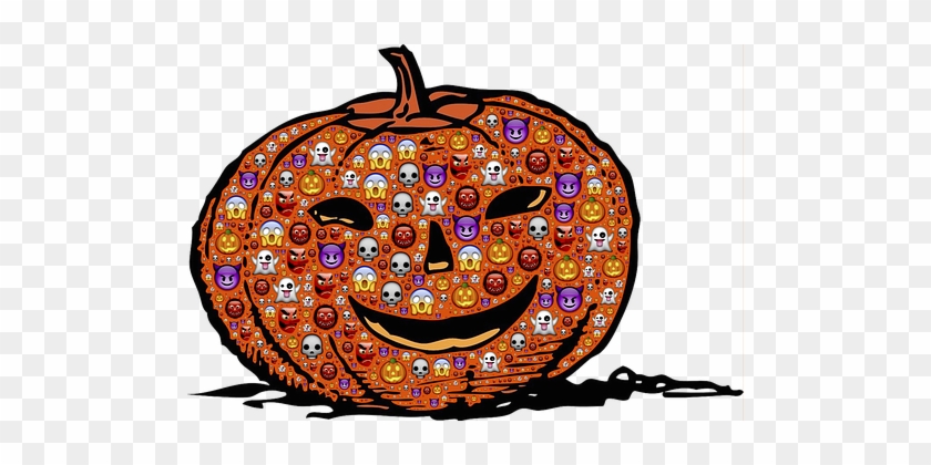 Pumpkin Jack O Lantern Halloween Emoji Sca - Flag Skull Public Domain Vectors #732836