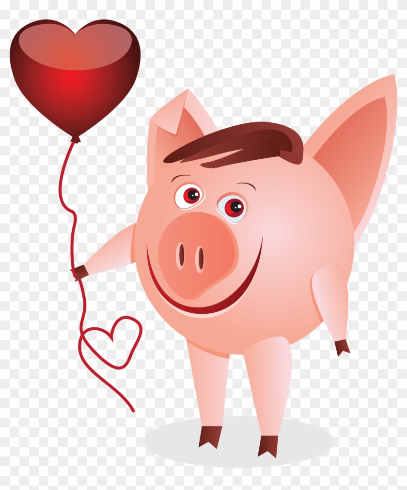 Pig With Heart - Royalty-free #732877