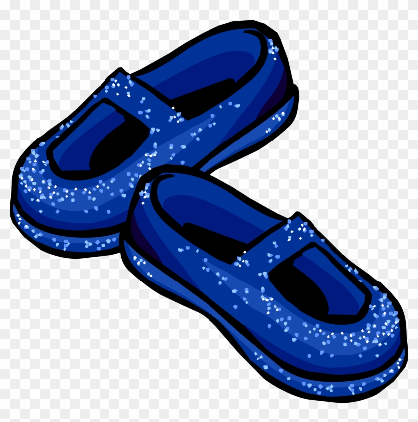 Blue Stardust Slippers - Blue Sparkly Shoes Club Penguin #732900