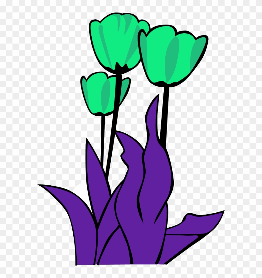 Coloring Clip Art Tulips - Spring Clip Art #733137