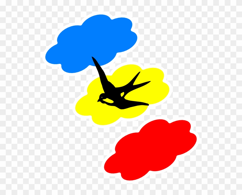 Swallow Colored Clouds Clip Art At Clker - Portable Network Graphics #733247