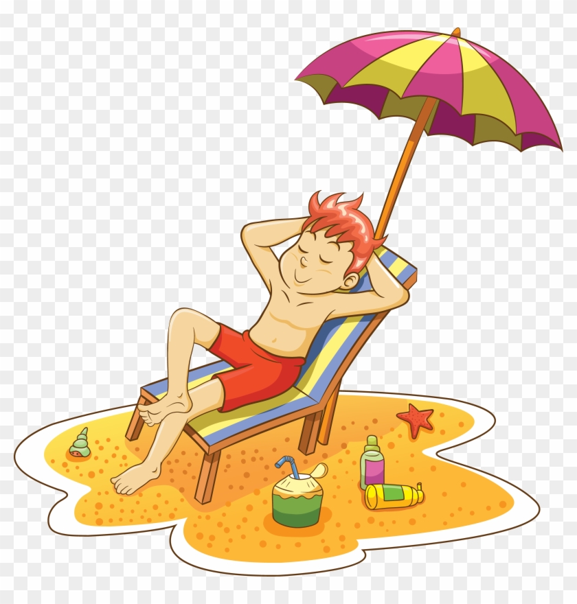 Deckchair Beach Woman Clip Art - Deckchair Beach Woman Clip Art #733560