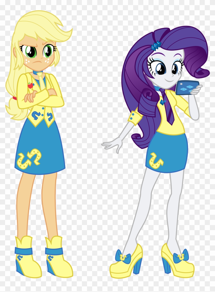 Eqg Applejack And Rarity In Chs Uniform By Osipush - Mlp Equestria Girls Canterlot High Uniform #733453