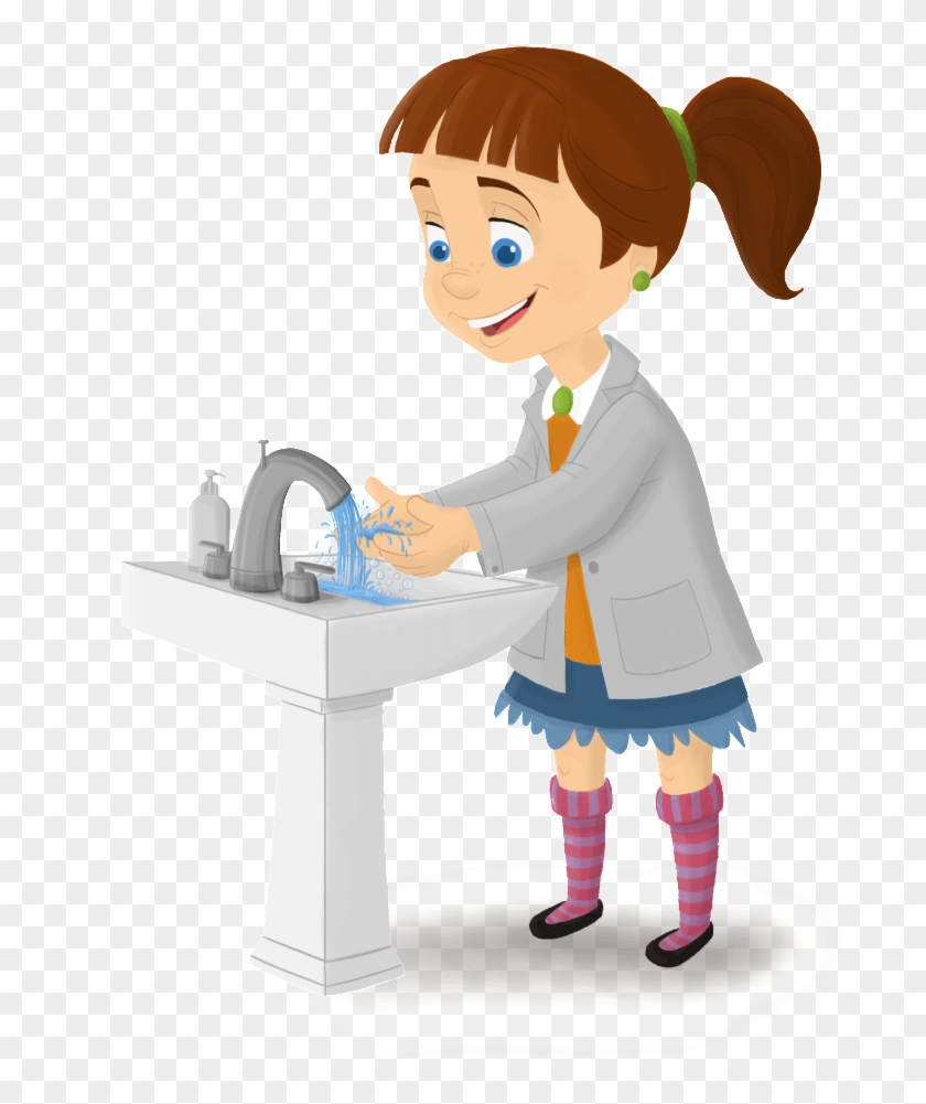 Kids Hand Washing Clipart - Cartoon #733810