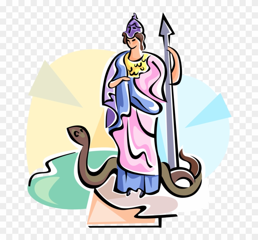 Vector Illustration Of Greek Mythology Athena, Goddess - ギリシャ 神話 アテナ イラスト #733879