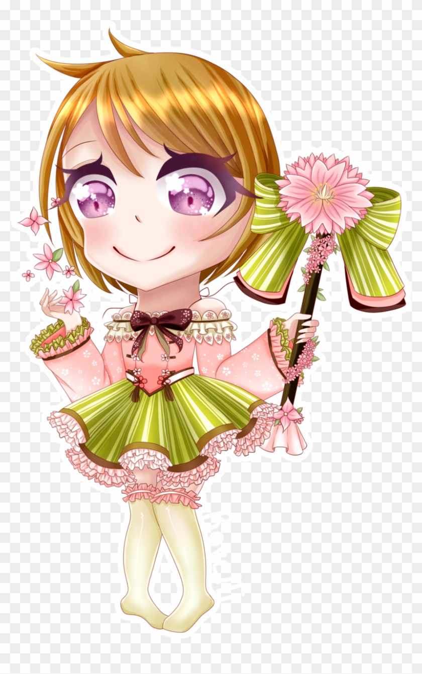 Cherry Blossom Hanayo Chibi By Dangoandflowers Cherry - Cherry Blossom Hanayo #733966