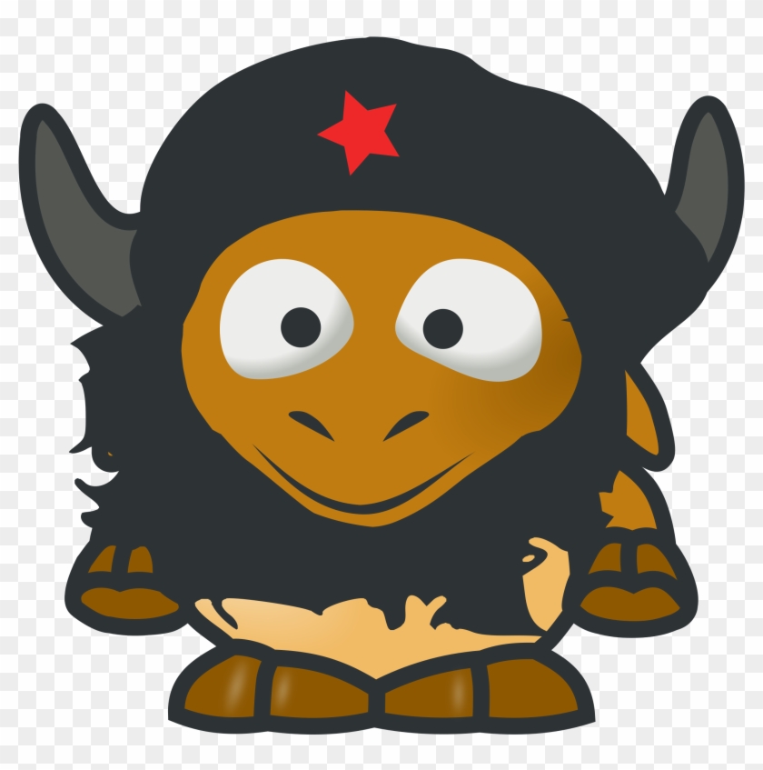 Baby, Gnu, Cartoon, Cow, Military, Che, Horns, Soldier - Baby Gnu #734040