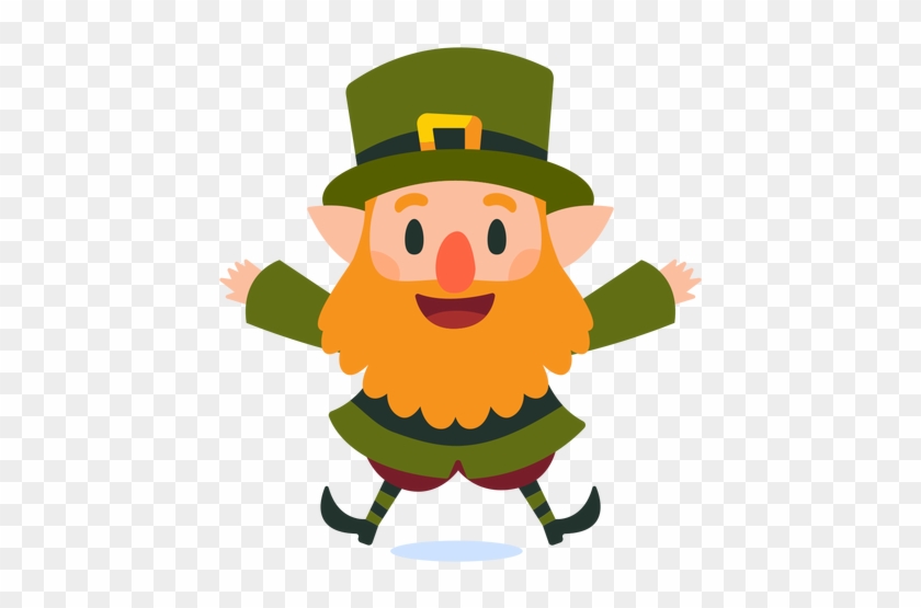 Happy Leprechaun Jumping Cartoon Transparent Png - Leprechaun Png #734043