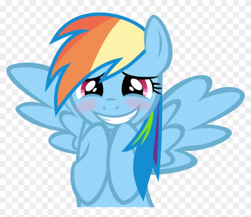 Rainbow Dash Blushing Smile By Flutterbases - Rainbow Dash New Hair #734358