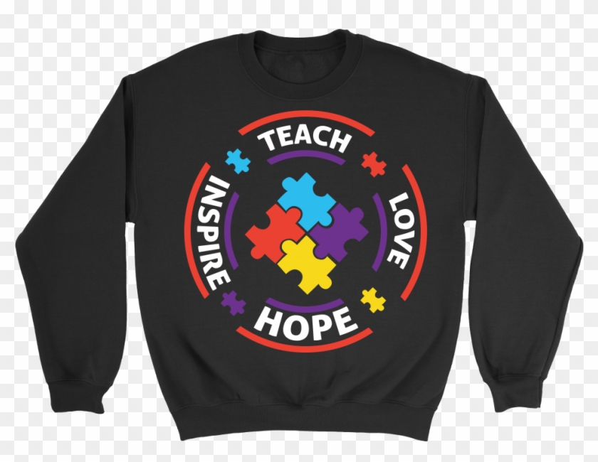 Teach Love Hope Inspire Autism Awareness V Neck/t Shirt/crewneck - Funny Golden State Warriors Shirts #734437