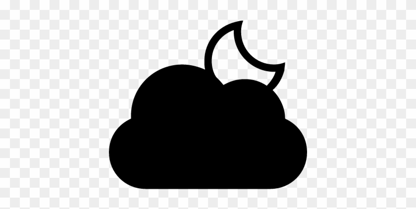 Cloudy Night Weather Symbol Vector Simbol Cuaca Malam 