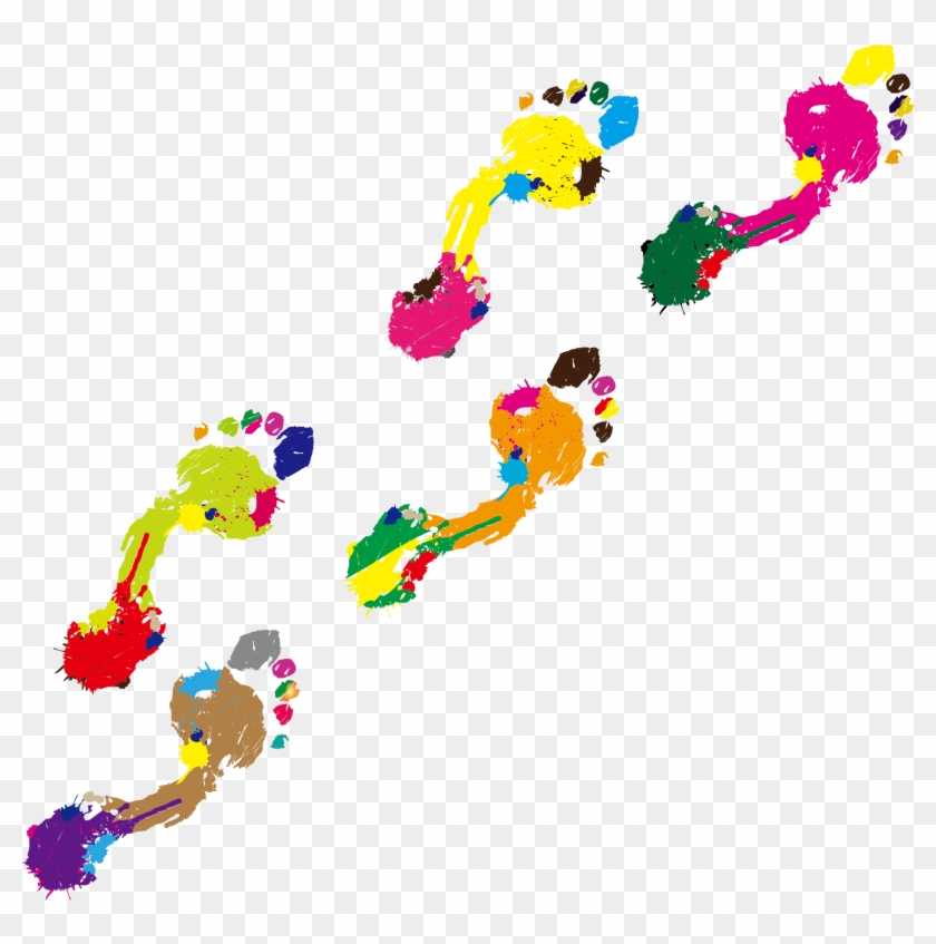 Footprint Color Clip Art - Pintura De Dedos Dibujos #734945