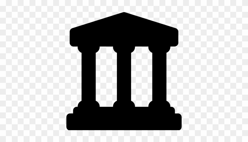 Bank Building With Columns Vector - Simbolo Banco #735076