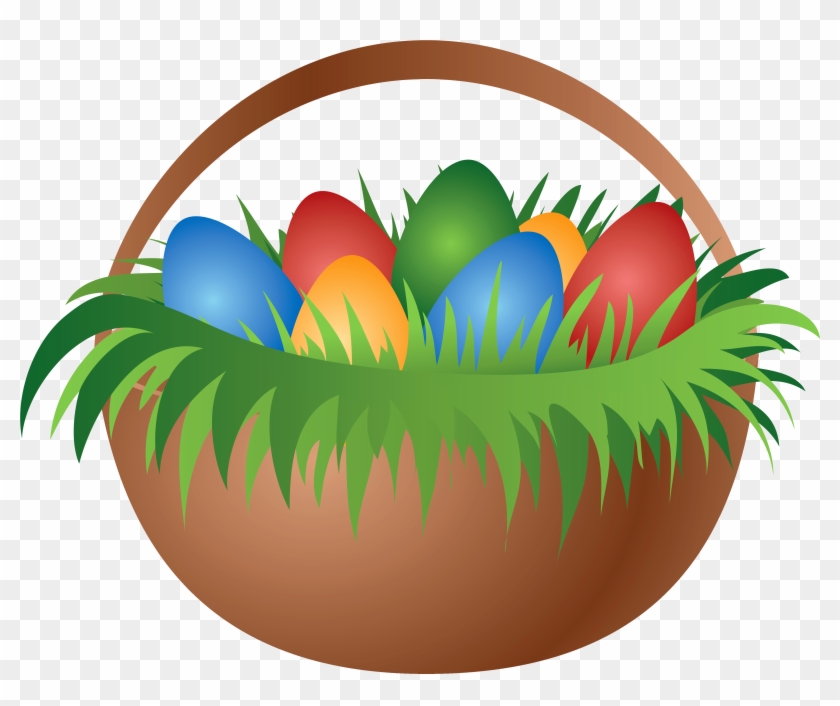 Painted Easter Basket With Easter Eggs Png Picture - Basket Easter Eggs Png #735243