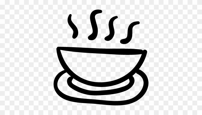 Soup Hand Drawn Hot Food Bowl Vector - Plato De Comida Icono #735389