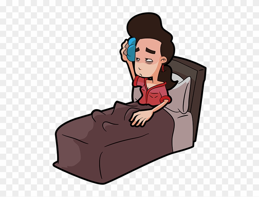 Woman Sitting In Bed, Looking Ill And Unhappy - Sick Girl Transparent #735446