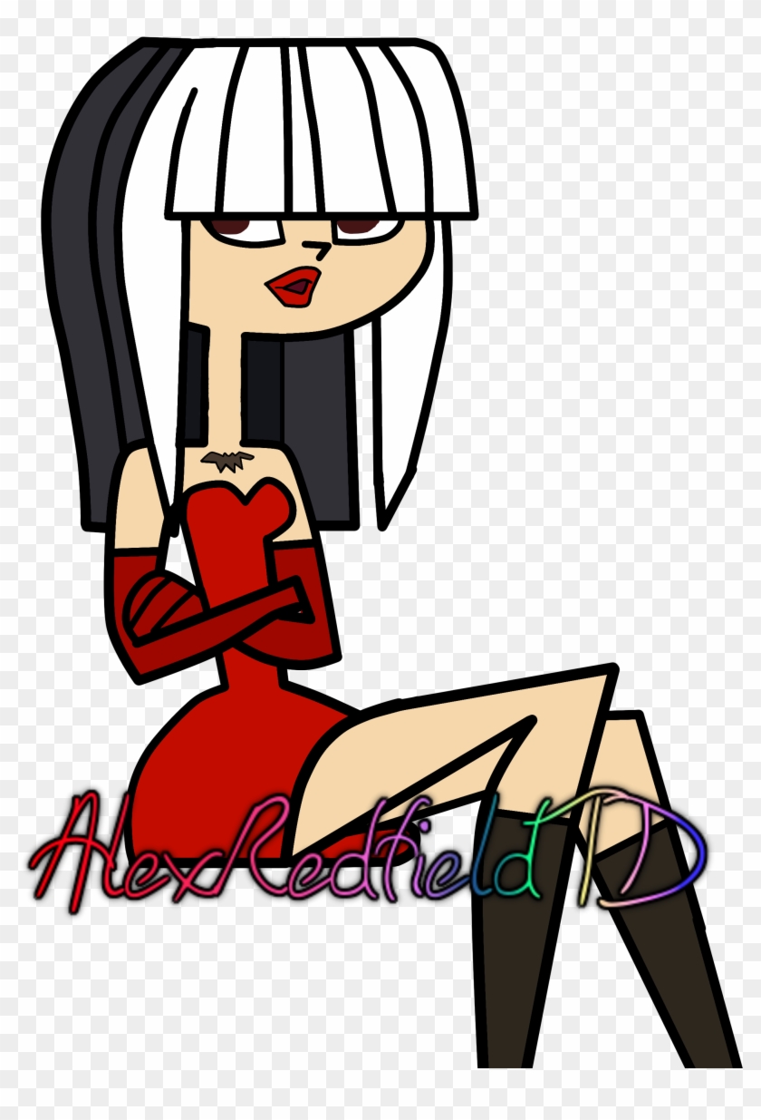 Crimson Total Drama Presents: The Ridonculous Race Crimson Black White  Cosplay Wig