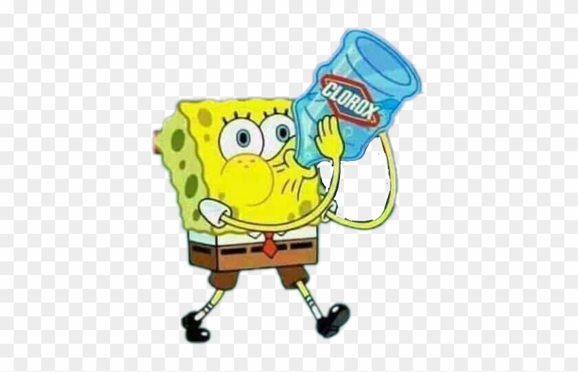 Spongebob Dying Clorox Cloroxbleach Aesthetic - Spongebob Drinking Bleach Meme #735665