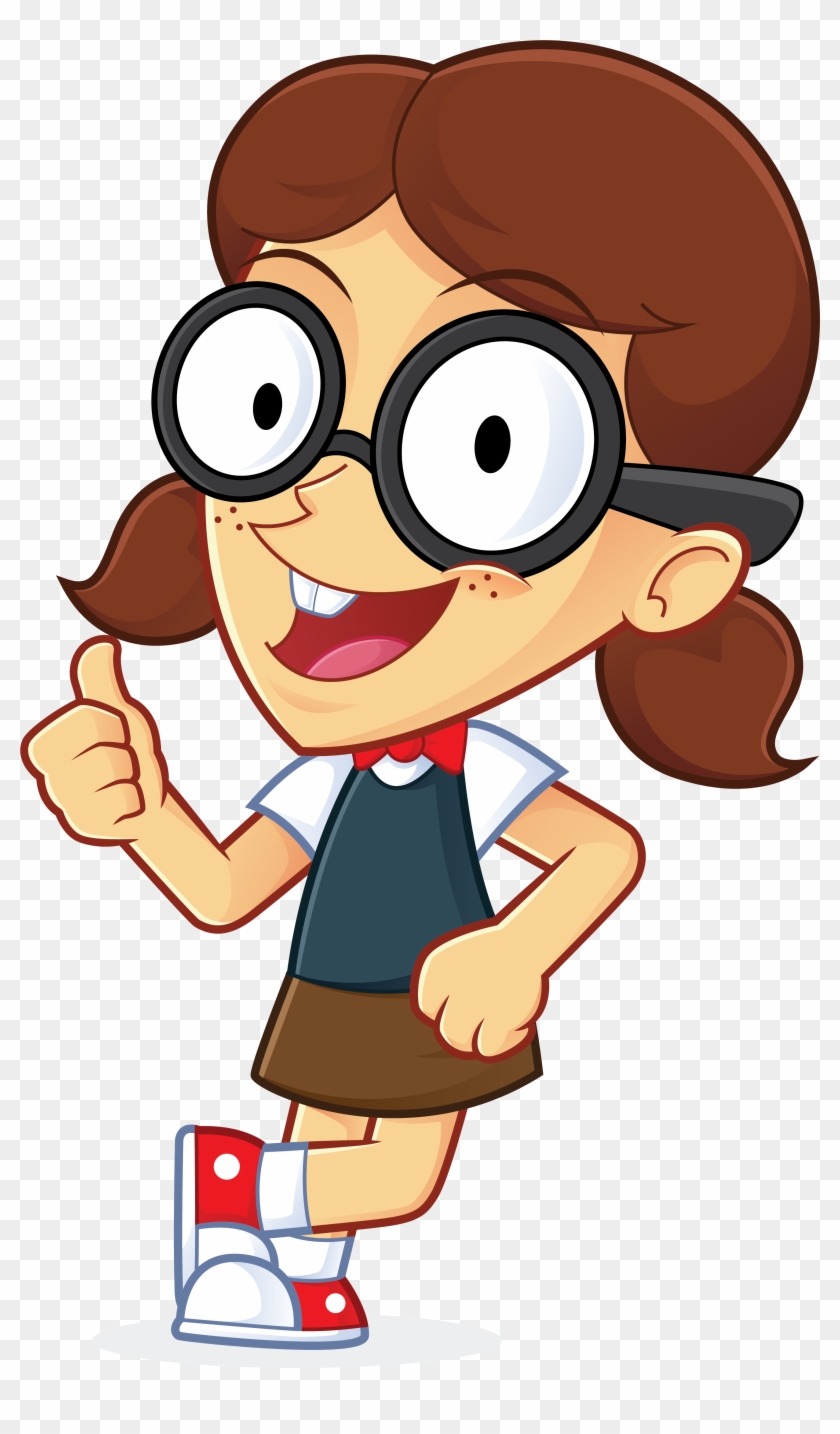 Superhero Nerd Geek Clipart Picture Cartoon Character - Girl Nerd Cartoon #735778