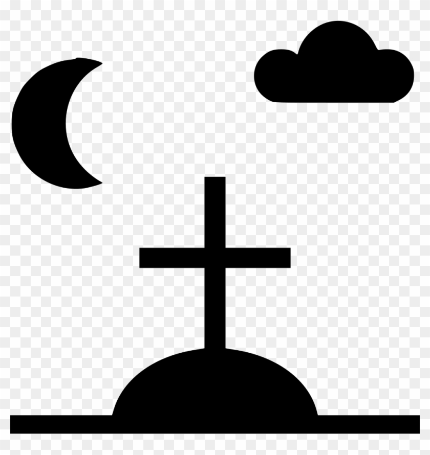 Night Stone Grave Cross Moon Cloud Comments - Crescent #736221