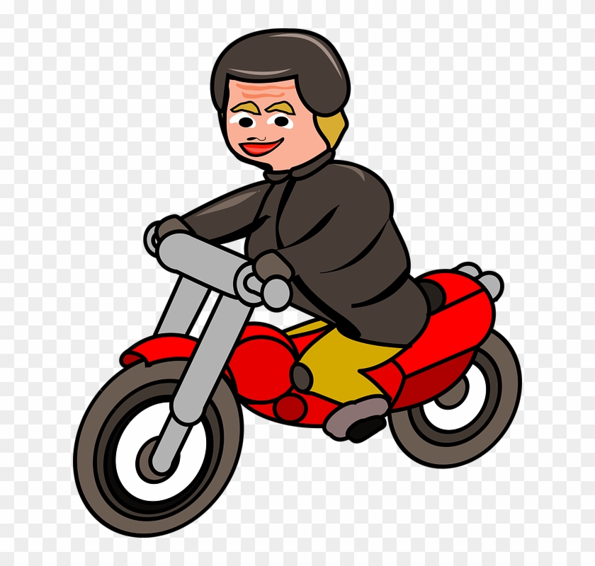 Cartoon Bike Rider 14, Buy Clip Art - Orang Naik Motor Png #736427