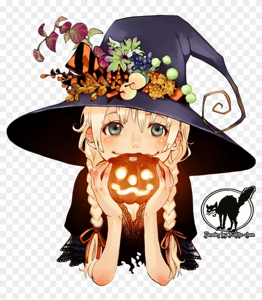 Animerenderss 248 6 Render Halloween By Springkolors - Anime Chibi Girl Halloween #736692