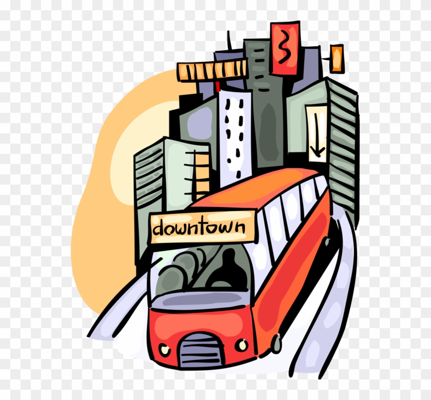 Vector Illustration Of Public Urban Transportation - Vector ...