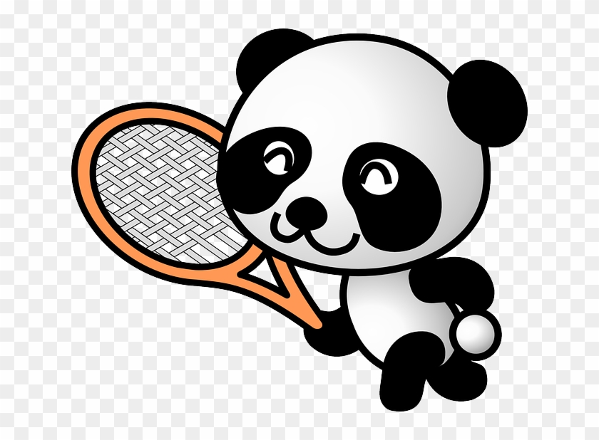 Sportive, Animal, Sports, Tennis, Racquet - Panda Tennis Player Shower Curtain #736881