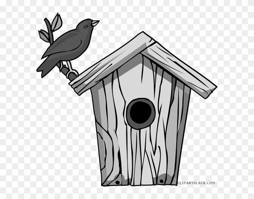 Bird House Animal Free Black White Clipart Images Clipartblack - Clip Art #736952