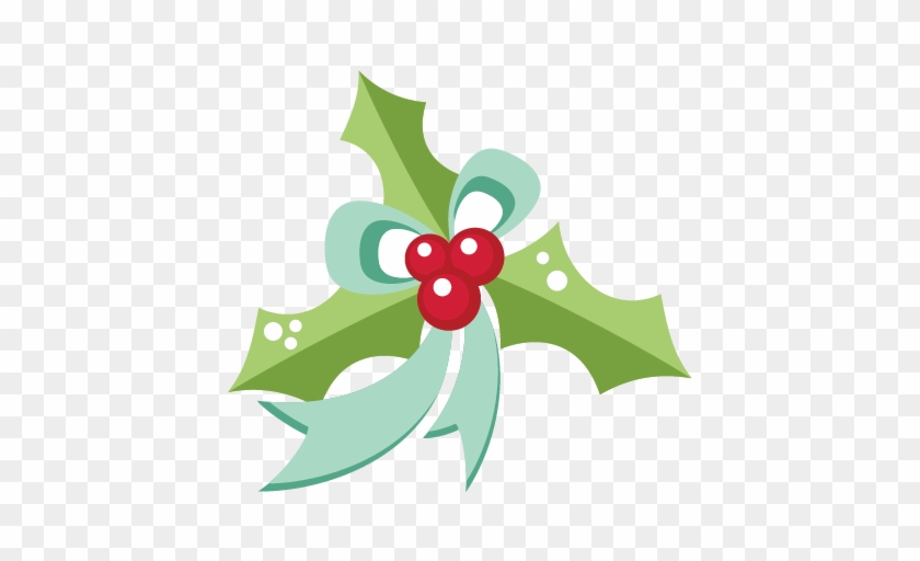 Christmas Holly With Ribbon Svg Scrapbook Cut File - Holley Performance Products #737054