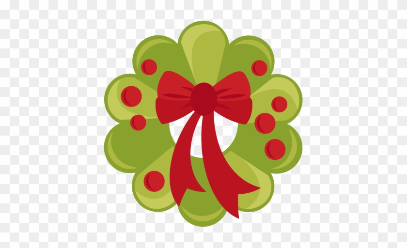 Christmas Wreath Svg Scrapbook Cut File Cute Clipart - Cute Christmas Wreath Clipart #737063