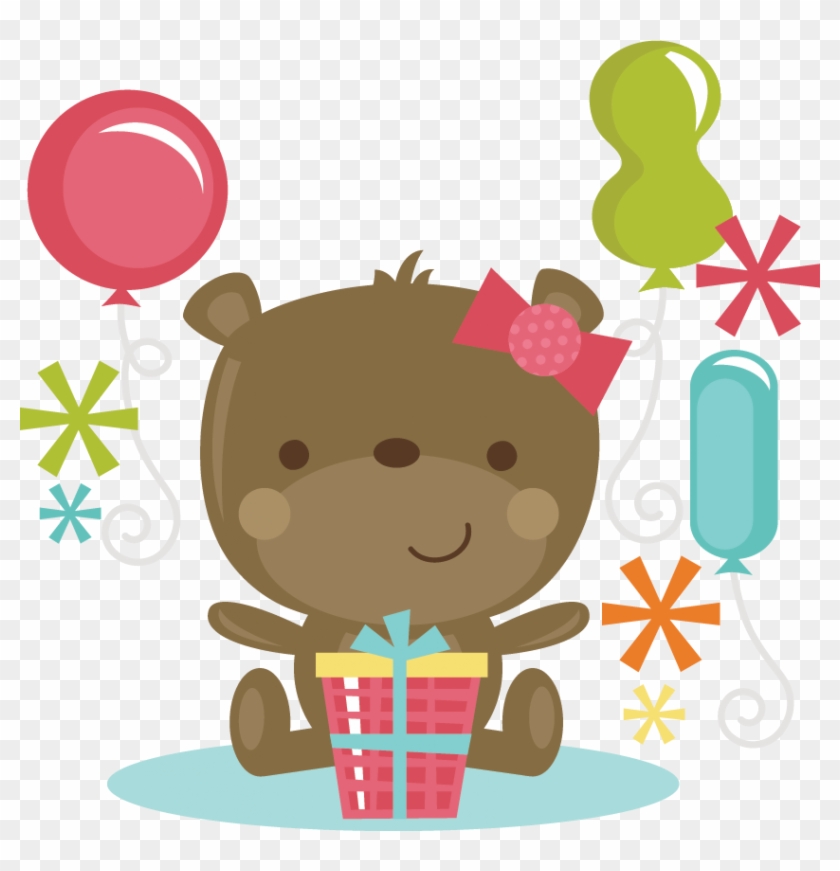 Birthday Bear Girl Svg Cut Files For Scrapbooking Birthday - Birthday Cute Clipart Png #737078