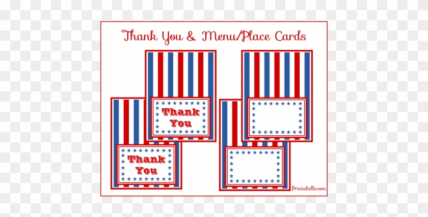 Free Of July Party Printable Thank You And Menu/place - Slope #737152