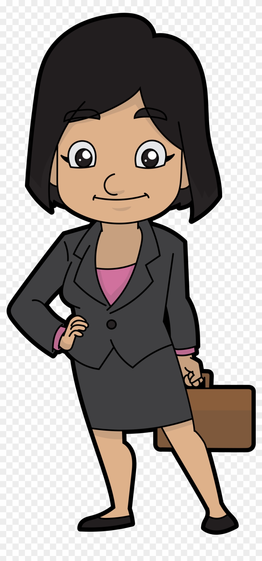 Open - Businesswoman Cartoon #737664