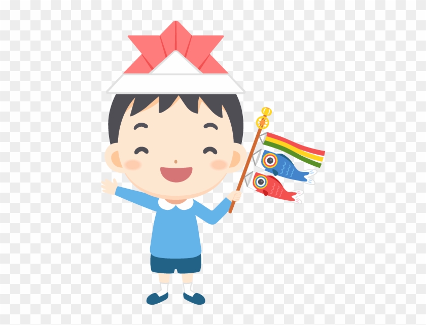 Japanese Children's Day Boy Koinobori Origami Helmet - 金 太郎 こども の 日 イラスト 無料 #737702